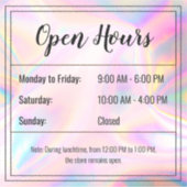 Étiquette Holographique en pierre opale (Devant)