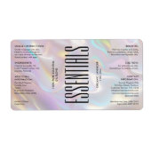 Étiquette Holographique moderne Corps de bain Beauté Ingrédi (Devant)