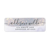 Étiquette Holographique Parties scintillant violet Luxe Adre (Devant)