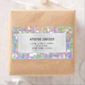 Étiquette Holographique RSVP encadré Boutique en ligne gris (En situation)