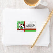 Étiquette Holstein Vacances Jolie Vache de Noël Dessin perso (En situation)