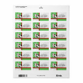 Étiquette Holstein Vacances Jolie Vache de Noël Dessin perso (Feuille entière)