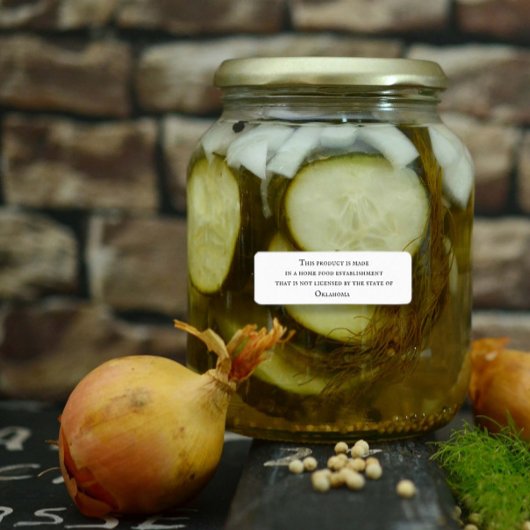 Étiquette Home Food Kitchen State License Disclosure Étiquet