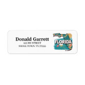 Étiquette Home State Florida Retro Adresse couleur (Devant)