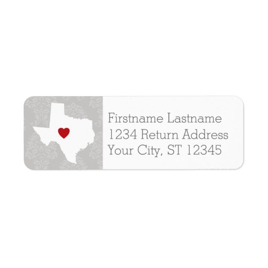 Étiquette Home State Map Art - Custom Name Texas (Devant)