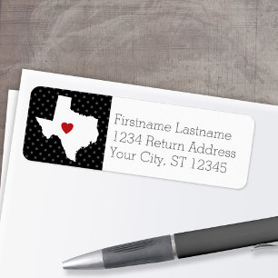 Étiquette Home State Map Art - Mariage personnalisé Texas