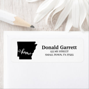 Étiquette Home State Outline Heart Arkansas Adresse