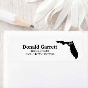 Étiquette Home State Outline Heart Florida Adresse
