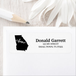 Étiquette Home State Outline Heart Georgia Adresse
