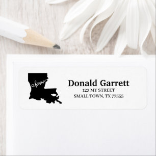 Étiquette Home State Outline Heart Louisiana Adresse