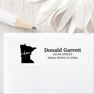 Étiquette Home State Outline Heart Minnesota Adresse