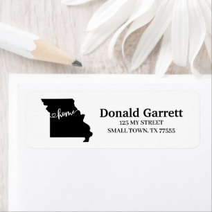 Étiquette Home State Outline Heart Missouri Adresse