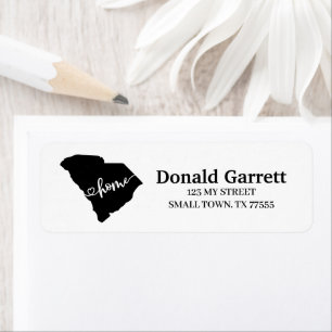 Étiquette Home State Outline Heart South Carolina Adresse