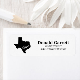 Étiquette Home State Outline Heart Texas Adresse