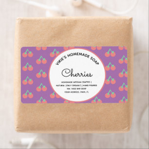 Étiquette Homemade Soap Business Cherry Label
