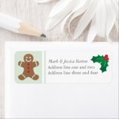 Étiquette Homme de pain d'épices et Holly (En situation)