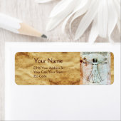 Étiquette HOMME VITRUVIEN, Parchemin Brown antique (En situation)