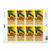 ÉTIQUETTE HONEY BEE AND PINE BRANCH, BEEKEEPER RED WAX SEAL (Feuille entière)