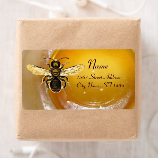 ÉTIQUETTE HONEY BEE, BEEKEEPER (En situation)