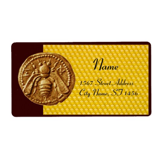 ÉTIQUETTE HONEY BEE, BEEKEEPER APIARIST (Devant)