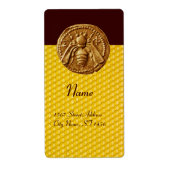 ÉTIQUETTE HONEY BEE, BEEKEEPER APIARIST (Devant)