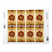 Étiquette HONEY BEE, OEUVRE ROUGE SCEAU DE CIRE, Parchemin B (Feuille entière)