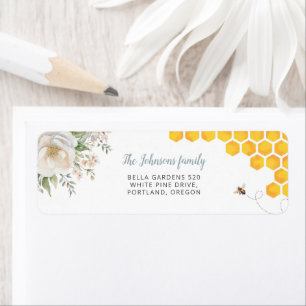 Étiquette Honey Bee Watercolor Baby shower Adresse de retour