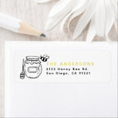Étiquette Honey Jar & Bees Return Address (En situation)