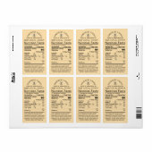 Étiquette Honey Nutrition bébé Avertissement & Bee Taille de (Feuille entière)