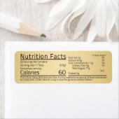 Étiquette Honey Nutrition Facts Gold Return Adresse Label (En situation)