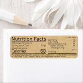 Étiquette Honey Nutrition Facts Kraft Adresse de retour (En situation)
