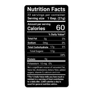 Étiquette Honey Nutrition Facts Return Adresse Label Black