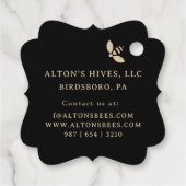 Étiquette Honeycomb d'abeilles d'or fantaisie sur  (Dos)