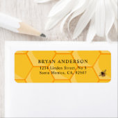 Étiquette Honeypeb Honeybee Adresse de retour Label (En situation)