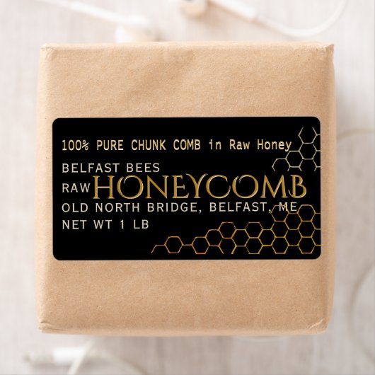 Étiquette Honeypeb taille d'adresse noire (En situation)