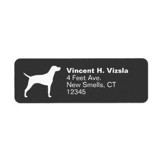 Étiquette Hongroise Vizsla Chien Silhouette Adresse de retou
