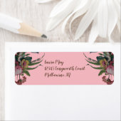 Étiquette Horloge vintage aux fleurs Fête d'anniversaire (En situation)