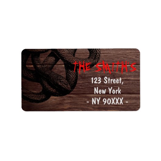 Étiquette Horreur Halloween Costume Party Dark Wood Adresse (Devant)