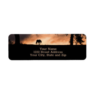 Étiquette Horse Sunrise Beautiful Silhouette Custom Return