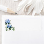 Étiquette Hortensias bleus (En situation)