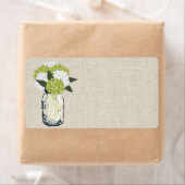 Étiquette Hortensias rustiques de pot de maçon de toile de (En situation)