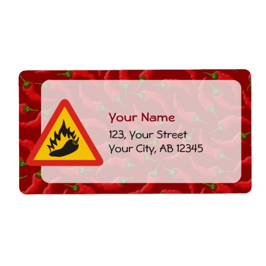 Étiquette Hot pepper danger (Devant)