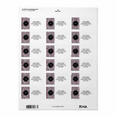 Étiquette Hot Pink Black Leopard Animal Print with Monogram (Feuille entière)