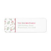 Étiquette Hot Pink Holly Berry et Eucalyptus Adresse de reto (Devant)