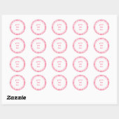 Étiquette Hot rose Girl Damask (Feuille)