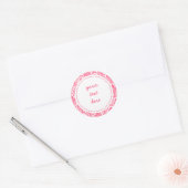Étiquette Hot rose Girl Damask (Enveloppe)