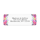 Étiquette Hot rose & Yellow Spring Florale Adresse de retour (Devant)