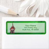 Étiquette Hound Chien Noël sur Green (En situation)