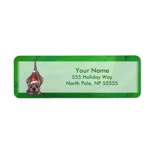 Étiquette Hound Chien Noël sur Green (Devant)