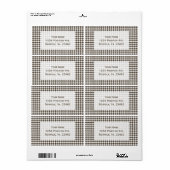 Étiquette Houndstooth de Brown Combination par Shirley Taylo (Feuille entière)